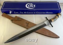 Colt CT-822 Dague High Plains 19 couteau corne de cerf laiton Pakistan boîte étui RARE