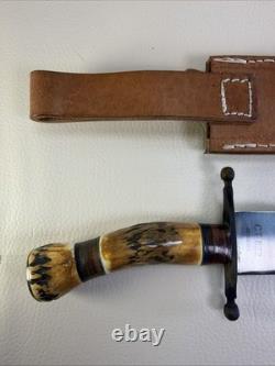Colt CT-822 Dague High Plains 19 couteau corne de cerf laiton Pakistan boîte étui RARE