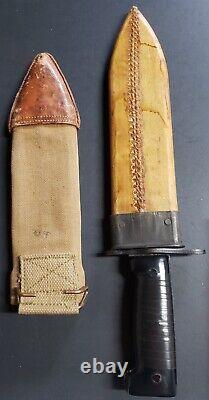Couteau Bolo Vintage des années 1960 KIFFE JAPAN, garde originale de la Première Guerre mondiale des États-Unis et fourreau en Bakélite intact