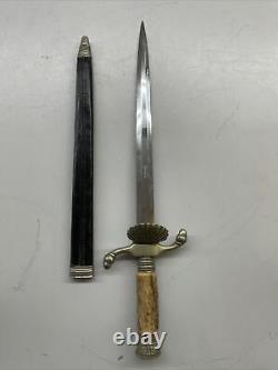Couteau D'épée Courte Solingen Black Forest Vintage Avec Gaine En Cuir Mint