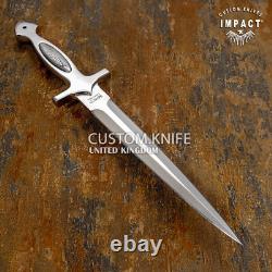 Couteau Dagger Rare Sur Mesure Plein Tang Impact Cutlery Manche En Incrustation Damas