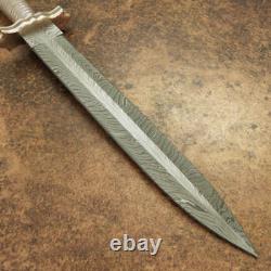 Couteau Dagger en Damas Rare Personnalisé Impact Cutlery avec Poignée Enroulée de Fil