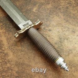 Couteau Dagger en Damas Rare Personnalisé Impact Cutlery avec Poignée Enroulée de Fil
