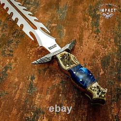 Couteau Dague Art Prédateur Rare Personnalisé D2 Pleine Lame Impact Cutlery Bois de Cerf