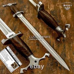 Couteau Dague Art Rare Sur Mesure D2 Impact Cutlery Poignée en Bois de Frene