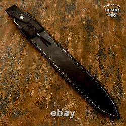 Couteau Dague Art Rare Sur Mesure D2 Impact Cutlery Poignée en Bois de Frene