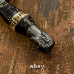 Couteau Dague Art en Damas Rare Personnalisé avec Manche en Bois de Cerf Impact Cutlery