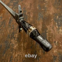 Couteau Dague Art en Damas Rare Personnalisé avec Manche en Bois de Cerf Impact Cutlery
