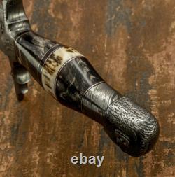 Couteau Dague Art en Damas Rare Personnalisé avec Manche en Bois de Cerf Impact Cutlery