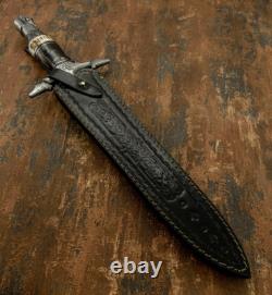 Couteau Dague Art en Damas Rare Personnalisé avec Manche en Bois de Cerf Impact Cutlery