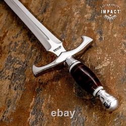 Couteau Dague Épée Fuller D2 Personnalisé Impact Cutlery Cuir Empilé