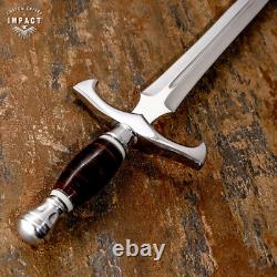 Couteau Dague Épée Fuller D2 Personnalisé Impact Cutlery Cuir Empilé