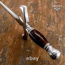 Couteau Dague Épée Fuller D2 Personnalisé Impact Cutlery Cuir Empilé