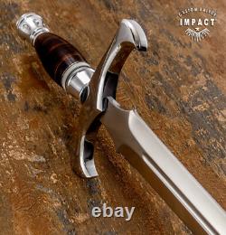Couteau Dague Épée Fuller D2 Personnalisé Impact Cutlery Cuir Empilé