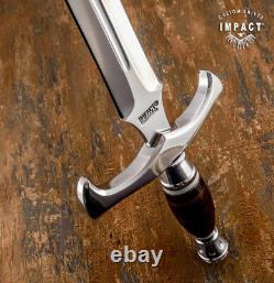 Couteau Dague Épée Fuller D2 Personnalisé Impact Cutlery Cuir Empilé