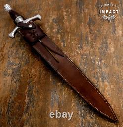 Couteau Dague Épée Fuller D2 Personnalisé Impact Cutlery Cuir Empilé