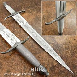 Couteau Dague Épée Personnalisée Rare D2 à Rainures Sanguines Enveloppée de Fil Impact Cutlery