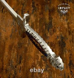 Couteau Dague Épée Rare Personnalisée Plein Tang Impact Cutlery Poignée en Résine de Pin cône