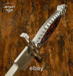 Couteau Dague Épée Rare Personnalisée Plein Tang Impact Cutlery Poignée en Résine de Pin cône