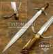 Couteau Dague Épée Règle D2 28,50 Impact Cutlery Rare Personnalisé Couronne Bois De Cerf