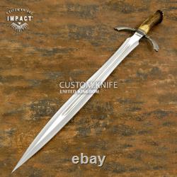 Couteau Dague Épée Règle D2 28,50 Impact Cutlery Rare Personnalisé Couronne Bois de Cerf