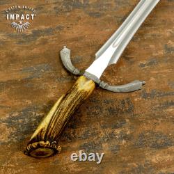 Couteau Dague Épée Règle D2 28,50 Impact Cutlery Rare Personnalisé Couronne Bois de Cerf