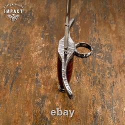 Couteau Dague Épée Sur-Mesure en Acier Damas avec Garde en Cuir Rare et Unique