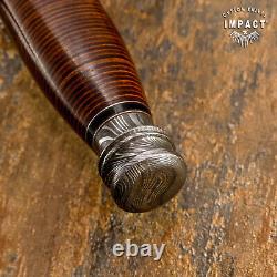 Couteau Dague Épée Sur-Mesure en Acier Damas avec Garde en Cuir Rare et Unique