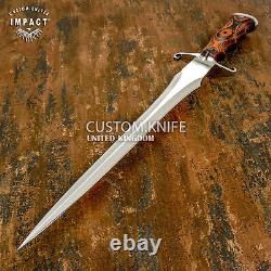 Couteau Dague Grand Personnalisé D2 Rare Impact Cutlery Poignée en Bois Exotique