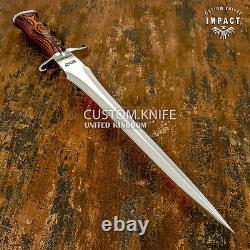 Couteau Dague Grand Personnalisé D2 Rare Impact Cutlery Poignée en Bois Exotique