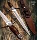 Couteau Dague Personnalisé Impact Cutlery Garde En Damas En Cuir Empilé