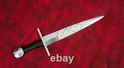 Couteau Dague Templiers en Acier D2 Fait Main UBR AVEC ÉTUI EN CUIR