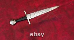 Couteau Dague Templiers en Acier D2 Fait Main UBR AVEC ÉTUI EN CUIR
