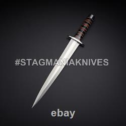 Couteau Dague de Combat en Acier J2 Fait Main, Prêt pour la Chasse et les Activités de Plein Air