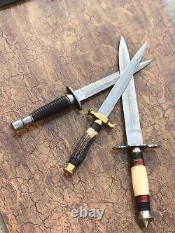 Couteau De Chasse Sur Mesure En Acier Damas Dagger Blade Camping Survival