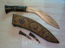 Couteau De Combat Antique Khukri Kukri Gurka Jeweled Gilt Dagger Au Début Du Xixe Siècle
