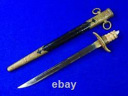 Couteau De Combat Dagger De L'officier De Marine Japonais Ww2 Avec Scabbrd