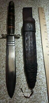 Couteau De Tranchée Antique Vintage Théâtre Fait Combat Dagger Fait À La Main 11.5 Oa Ww Era