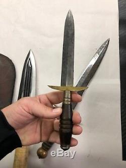 Couteau Poignard Orné Médiéval Court Vtg Antique Épée Lot De 4