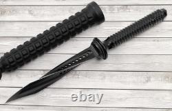 Couteau Tri Dagger en acier au carbone haute performance fait main avec étui en cuir Ubr