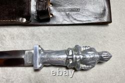 Couteau à lame en acier inoxydable Hirschkone de Solingen, Allemagne, avec étui et pochette