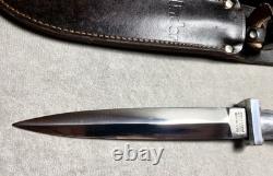 Couteau à lame en acier inoxydable Hirschkone de Solingen, Allemagne, avec étui et pochette