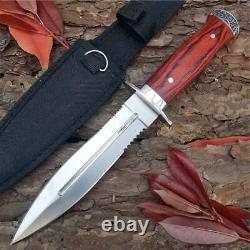 Couteau à lame fixe 12X avec étui en nylon - Couteau à double tranchant pour la chasse, dague et épée.
