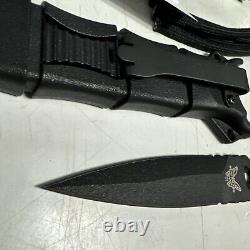 Couteau à lame fixe Benchmade 176BK SOCP Dagger 3,22 pouces en noir.