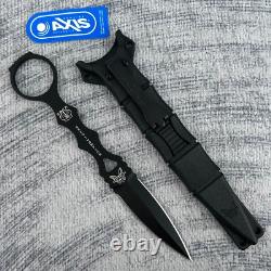 Couteau à lame fixe Benchmade SOCP Dagger 176BK, manche noir, étui, NEUF