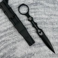Couteau à lame fixe Benchmade SOCP Dagger 176BK, manche noir, étui, NEUF