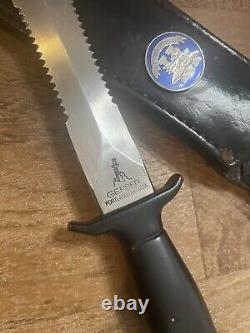 Couteau à lame fixe Vintage Gerber Mark II MK 2 avec étui Équipe des Navy Seal Six Rare