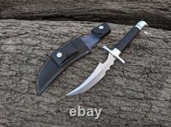 Couteau à lame fixe forgé à la main, poignard courbé de chasse avec étui, cadeau de Noël