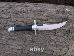 Couteau à lame fixe forgé à la main, poignard courbé de chasse avec étui, cadeau de Noël