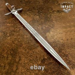 Couteau d'art poignard Impact Cutlery rare sur mesure D2 épée cuir empilé